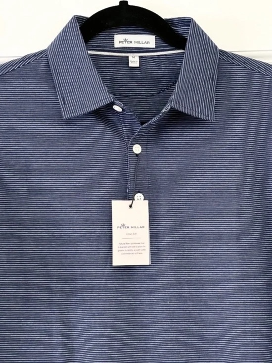 Peter Millar Other - NWT Peter Millar Crown Soft Newport Navy Pinstripe Newport Polo Shirt - M